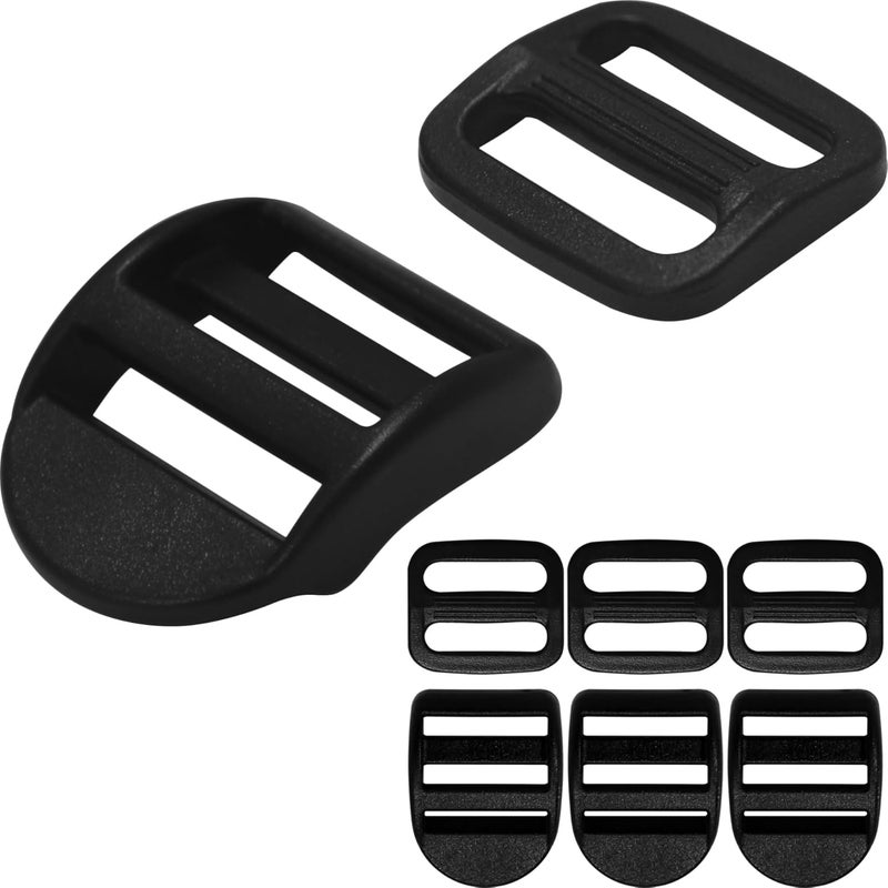 LASIGHT 4 Pack Slider Ladder Lock Buckle and Tri-glide Slide for 3/4", 1", 1-1/4", 1-1/2", 2" Webbing Strap - Image 1
